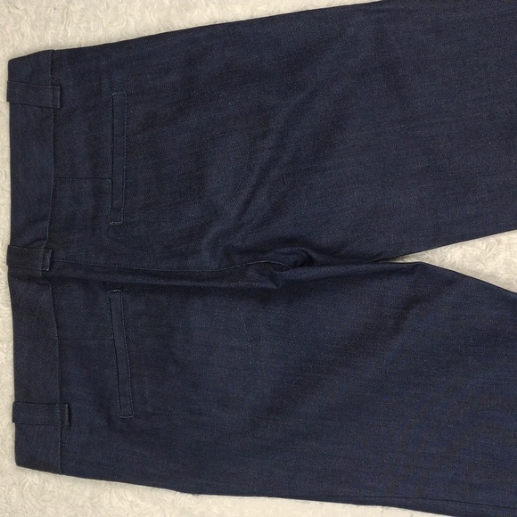 Sandro Blue Dark Wash Mid Rise Zipper Front Wide Flare Leg Dress Denim Pant - Picture 10 of 13